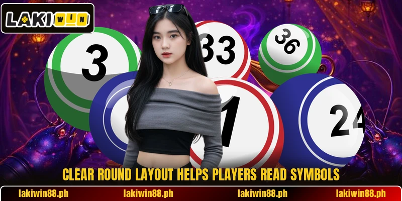 Clear round layout helps players read symbols Clear round layout helps players read symbols