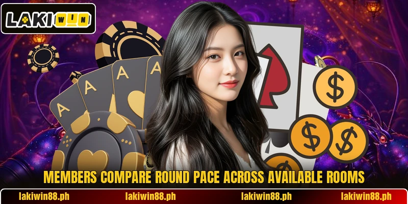Members compare round pace across available rooms Members compare round pace across available rooms