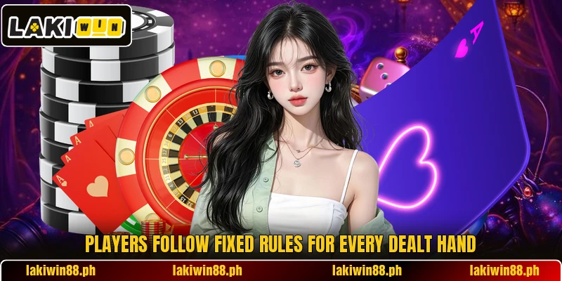 Players follow fixed rules for every dealt hand Players follow fixed rules for every dealt hand