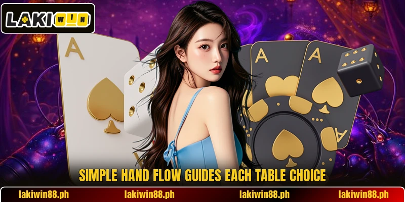 Simple hand flow guides each table choice Simple hand flow guides each table choice